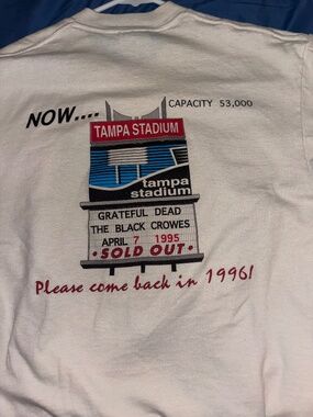 Vintage 1995 Grateful Dead Tampa THEN NOW Tour Tee 💀 Last Tour 1995